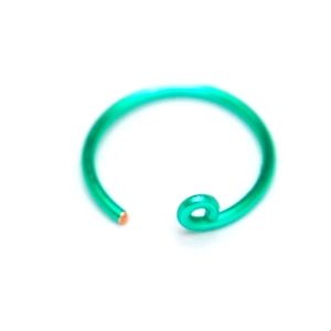 Green Faux Nose/Lip Ring